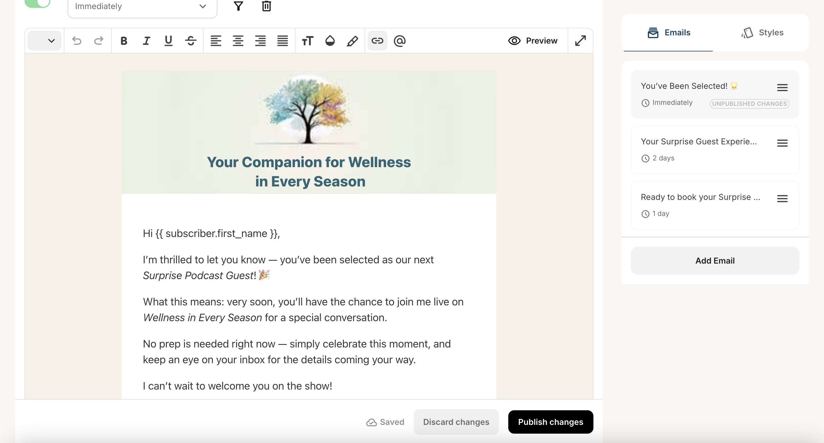 Automated email sequence preview