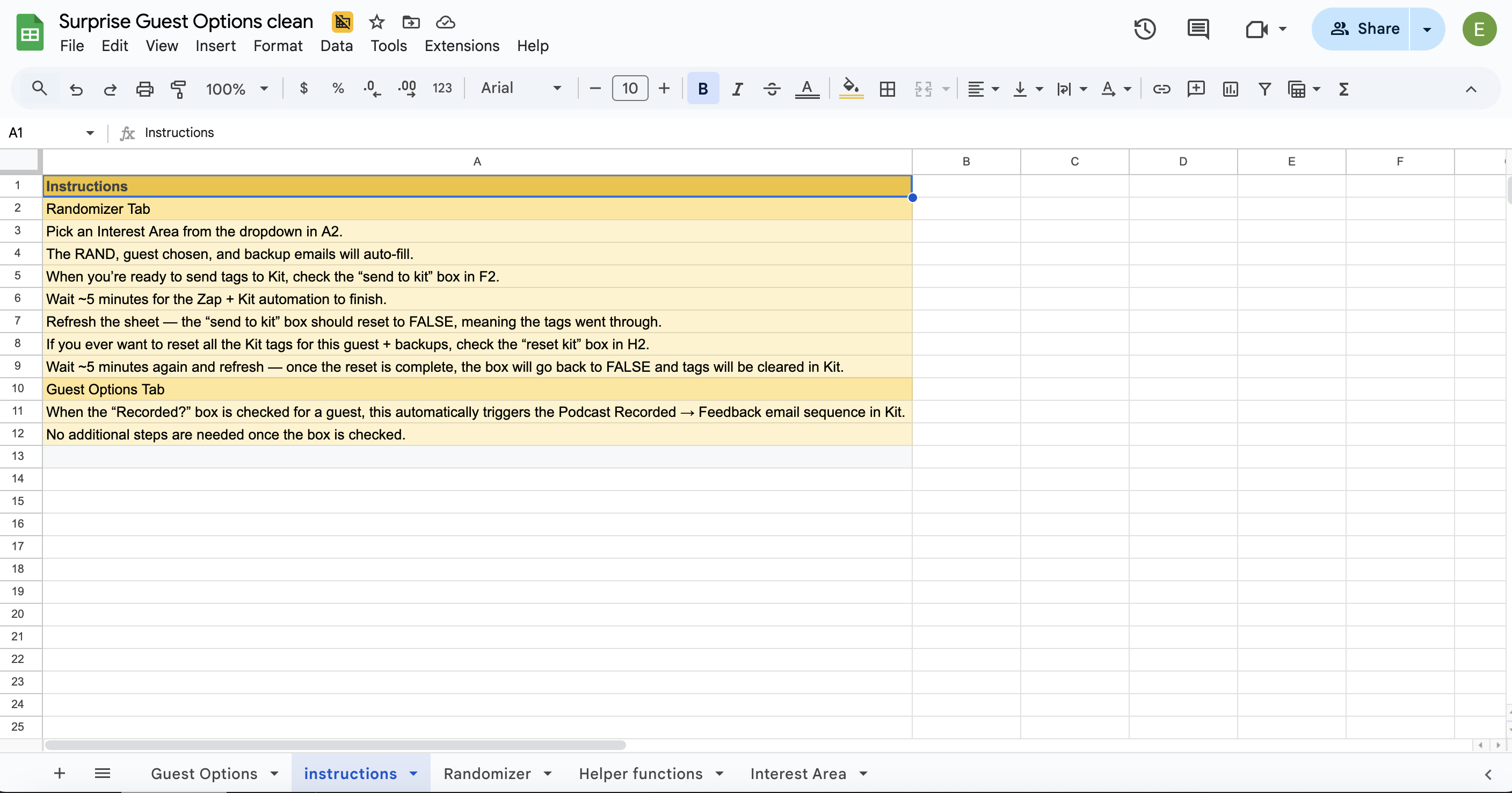 System instructions overview